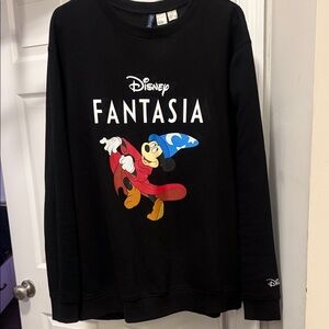 H&M Black Fantasia Mickey Mouse Graphic Crewneck Sweatshirt